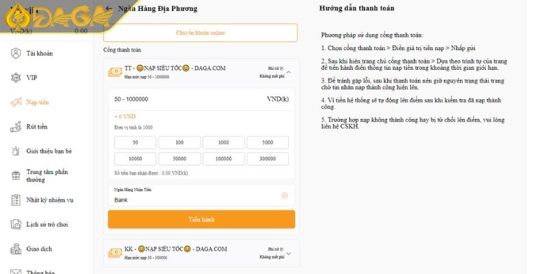 Giới Thiệu DAGA Thiên Đường Giải Trí Trực Tuyến Tin Cậy 4 Nạp tiền cá cược