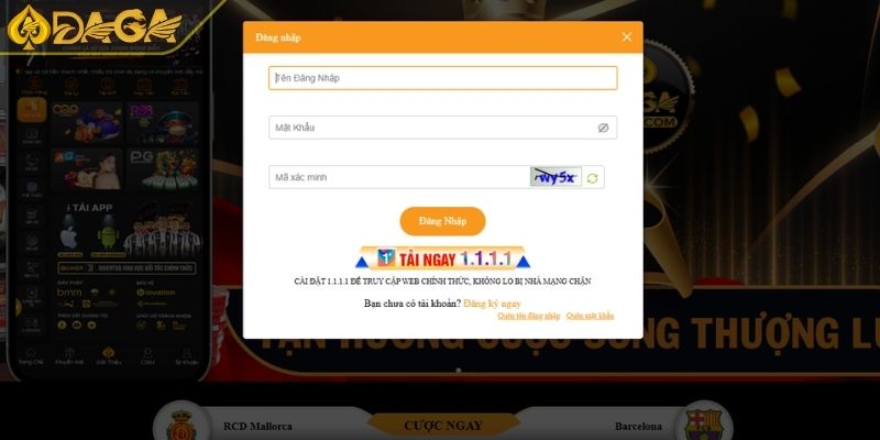 Hướng Dẫn Cách Nạp Tiền DAGA Đơn Giản Nhanh Gọn Nhất 2 Truy cập và đăng nhập